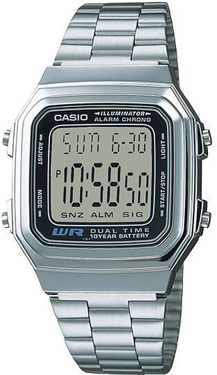 Casio Orologio Uomo Vintage A178WA-1ADF – Quarz, Analogico-Digitale, Acciaio Inox – Collezione Casio Vintage