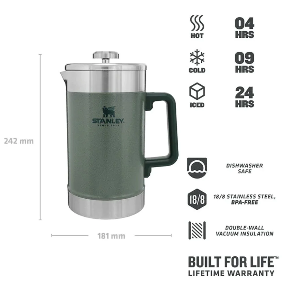 Stanley-Klasik-FrenchPress-1.4LT-Yeşil Termos