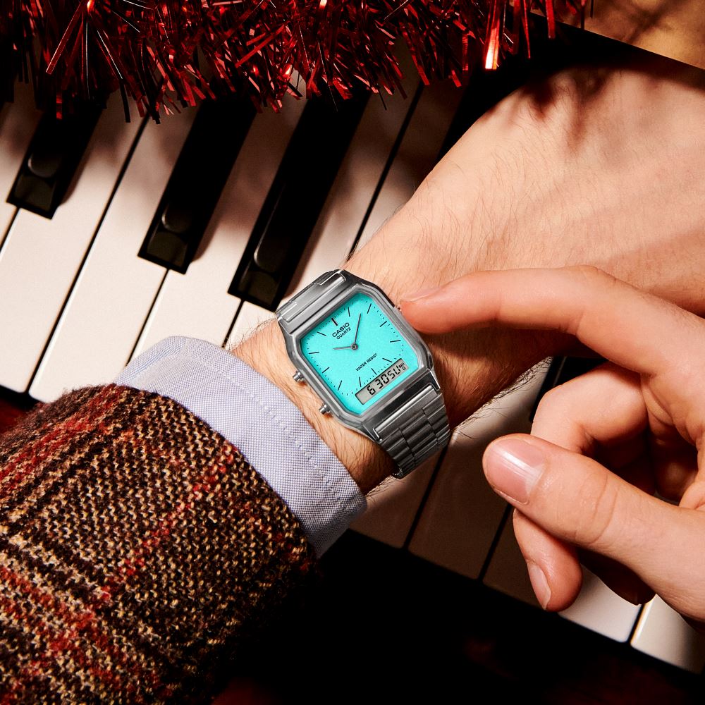 【新品未使用】CASIO カシオ　AQ-230A-2A2MQYDF CASIO RETRO AQ-230A-2A2MQYDF Kol Saati