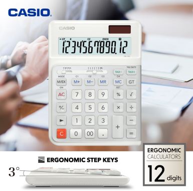 CASIO DE-12E-WE-W-DP HESAP MAKİNESİ
